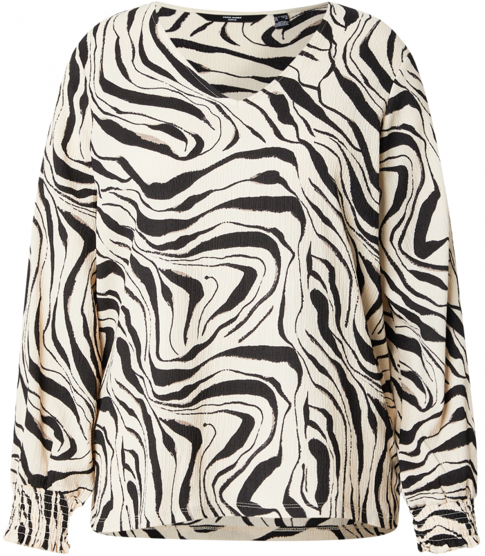 Vero Moda Curve Blúzka 'VMCPOET'  béžová / čierna