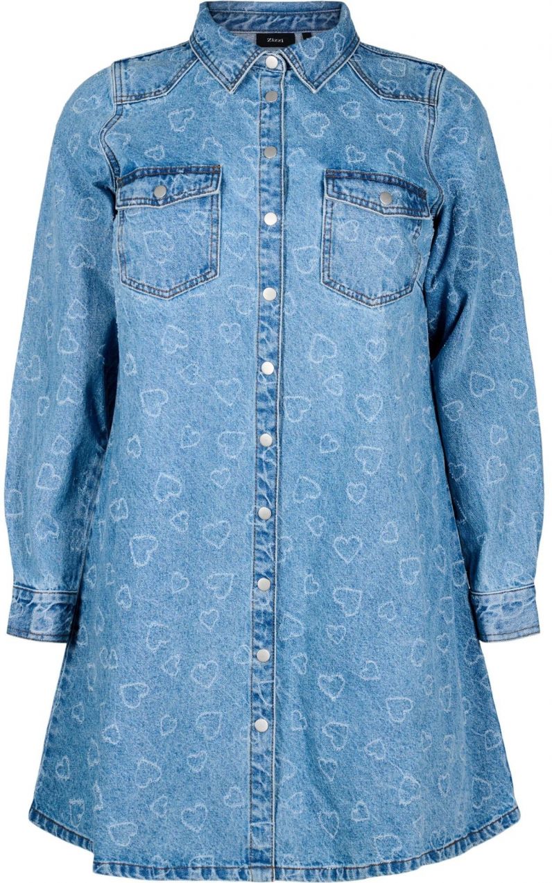Zizzi Košeľové šaty 'JVERA'  modrá / modrá denim