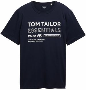 TOM TAILOR Tričko  tmavomodrá / šedobiela