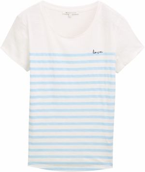 TOM TAILOR DENIM Tričko  svetlomodrá / biela