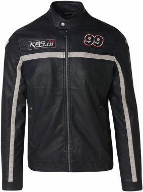 KOROSHI Prechodná bunda  svetlosivá / červená / čierna