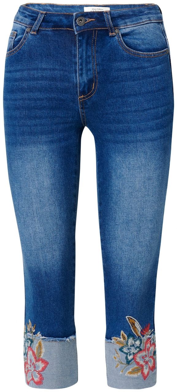 KOROSHI Džínsy  modrá denim / šafránová / červená / biela
