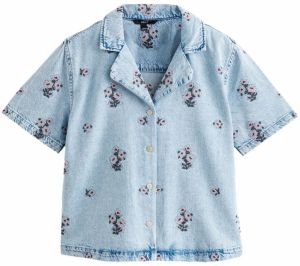 Next Blúzka  modrá denim / tmavozelená / burgundská / biela