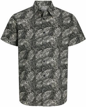 JJ Rebel Košeľa 'JREBVERDANT'  čierna / šedobiela