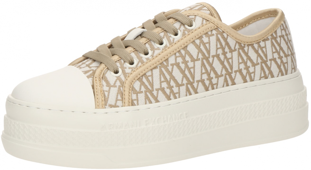 ARMANI EXCHANGE Nízke tenisky  mokka / biela