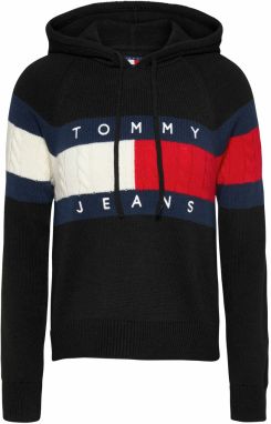 Tommy Jeans Sveter  námornícka modrá / červená / čierna / biela