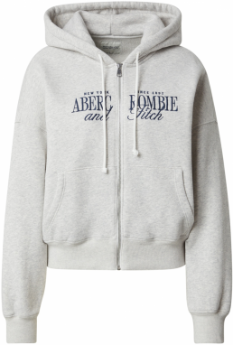 Abercrombie & Fitch Tepláková bunda  námornícka modrá / sivá melírovaná