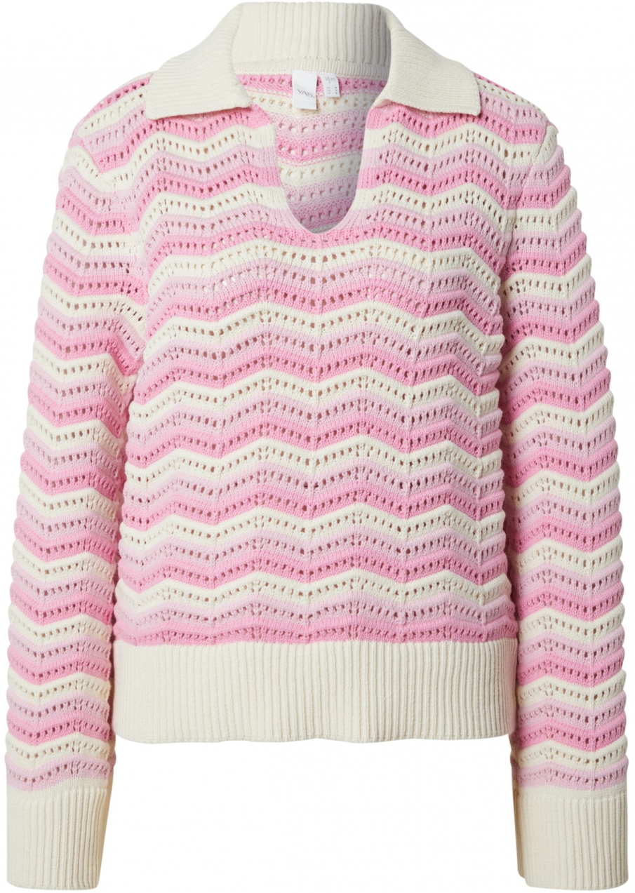 YAS Sveter 'YASCalmi'  eozín / svetloružová / prírodná biela