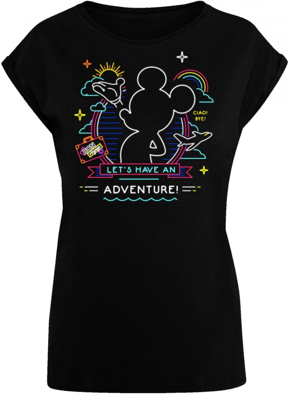F4NT4STIC Tričko 'Disney Mickey Mouse Neon Adventure'  neónovo modrá / neónovo ružová / čierna / biela