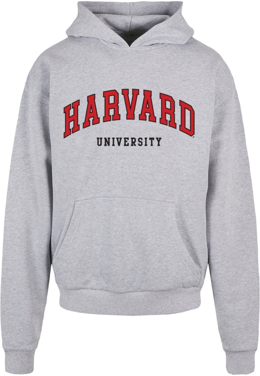Merchcode Mikina 'Harvard University - Script'  sivá melírovaná / červená / čierna