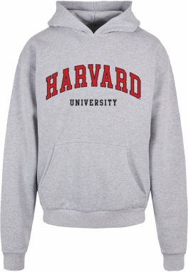 Merchcode Mikina 'Harvard University - Script'  sivá melírovaná / červená / čierna