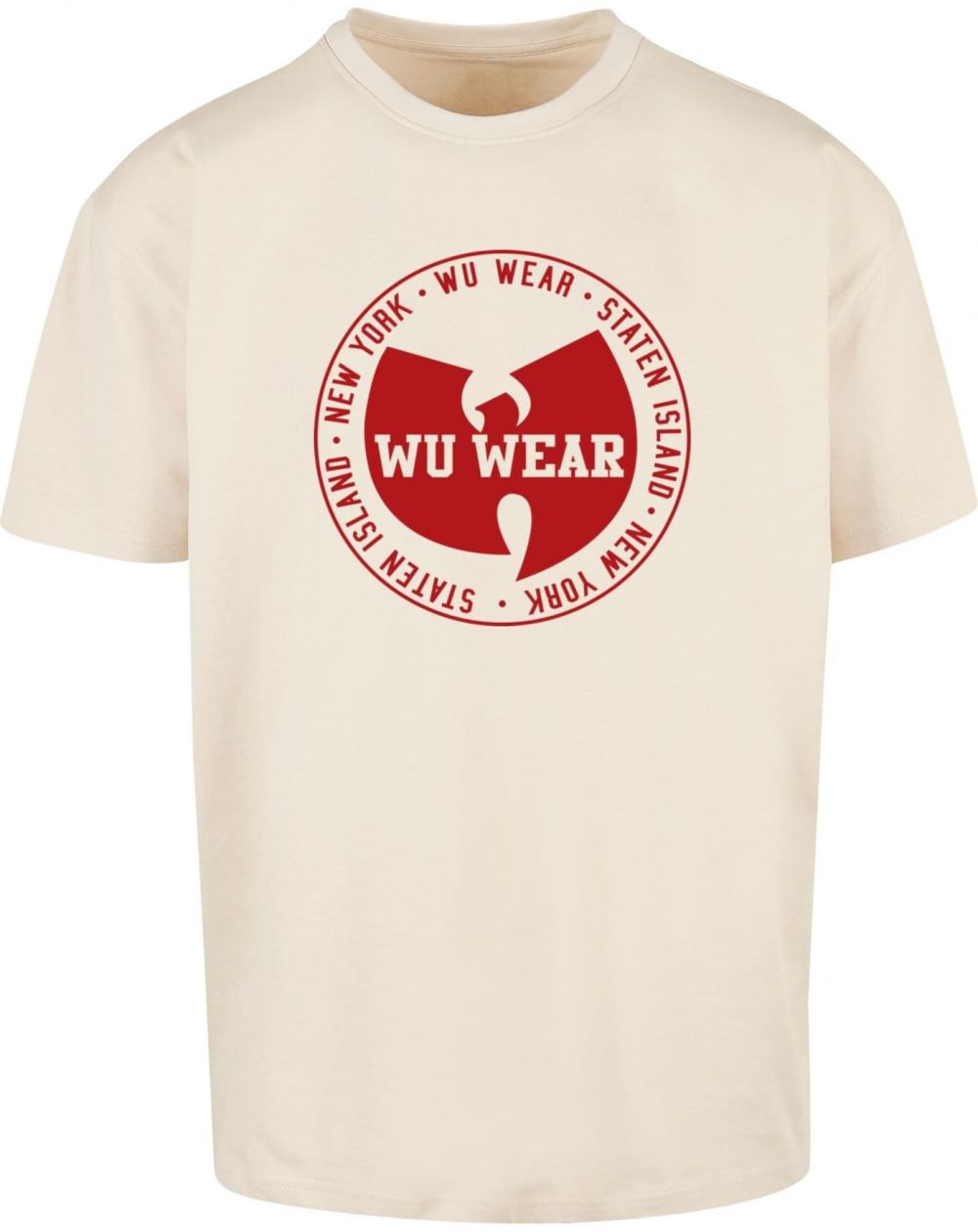 Mister Tee Tričko 'WU Wear Circle'  krémová / tmavočervená