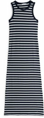 TOMMY HILFIGER Šaty  tmavomodrá / biela