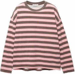 Pull&Bear Tričko  tmavošedá / ružová / biela