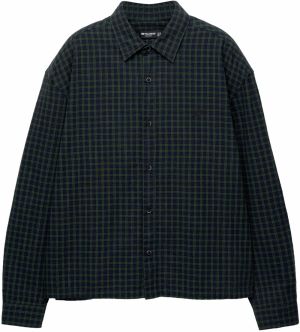 Pull&Bear Košeľa  námornícka modrá / tmavozelená