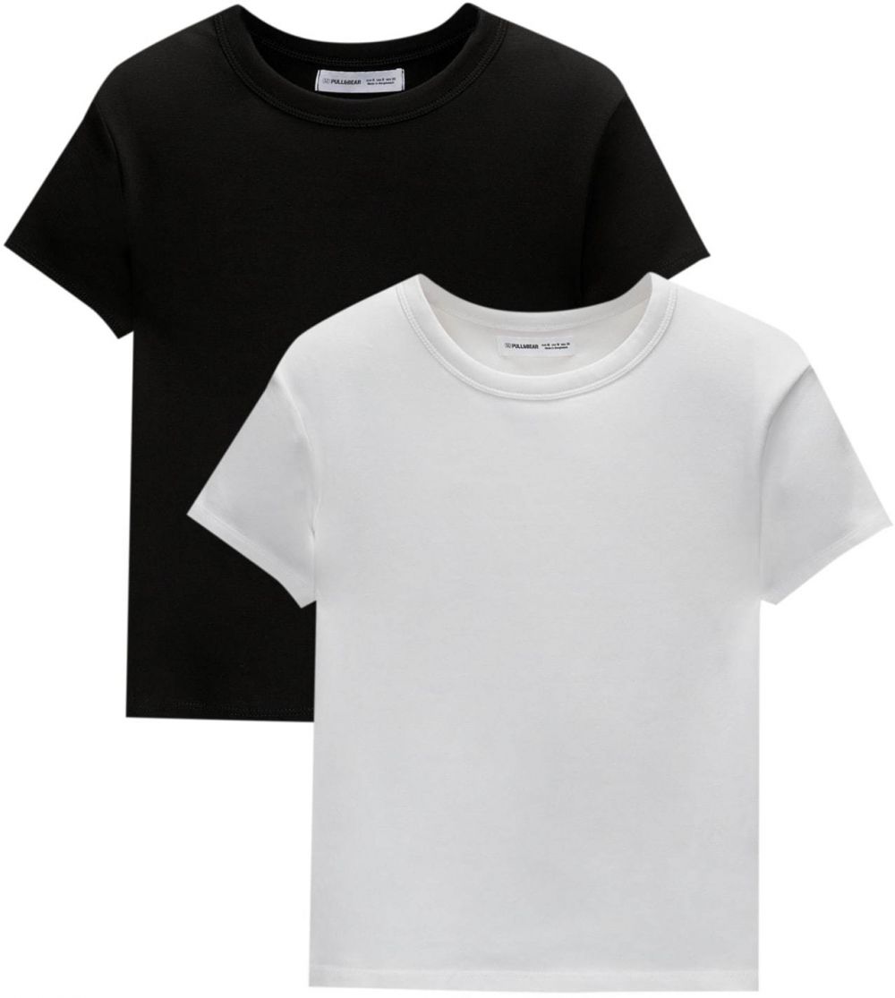 Pull&Bear Tričko  čierna / biela