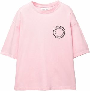 Pull&Bear Tričko 'MUSIC STUDIO'  pastelovo ružová / čierna