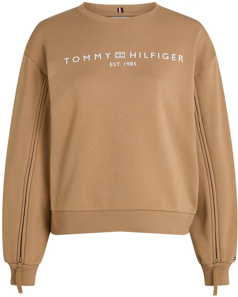 TOMMY HILFIGER Mikina  kaki / biela