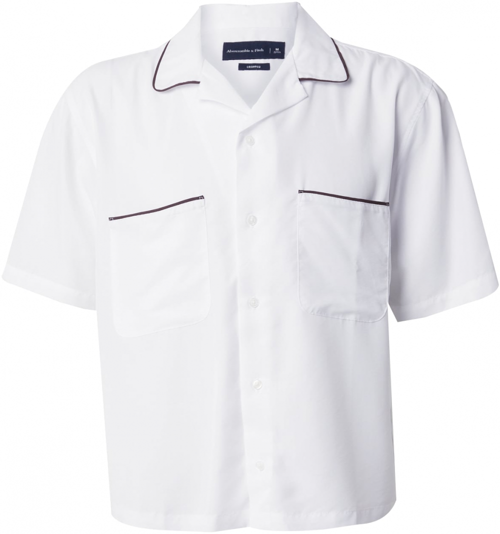 Abercrombie & Fitch Košeľa  tmavohnedá / biela