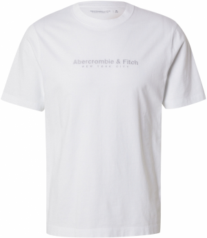 Abercrombie & Fitch Tričko  sivá / biela