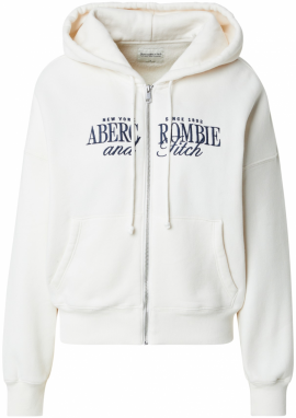 Abercrombie & Fitch Tepláková bunda  svetlobéžová / námornícka modrá