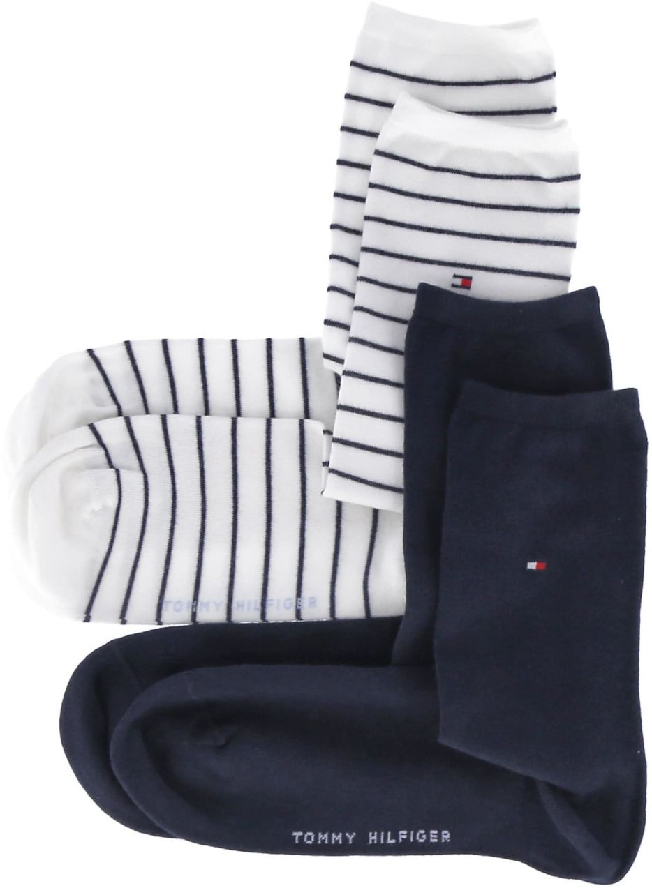 Tommy Hilfiger Underwear Ponožky  tmavomodrá / červená / šedobiela