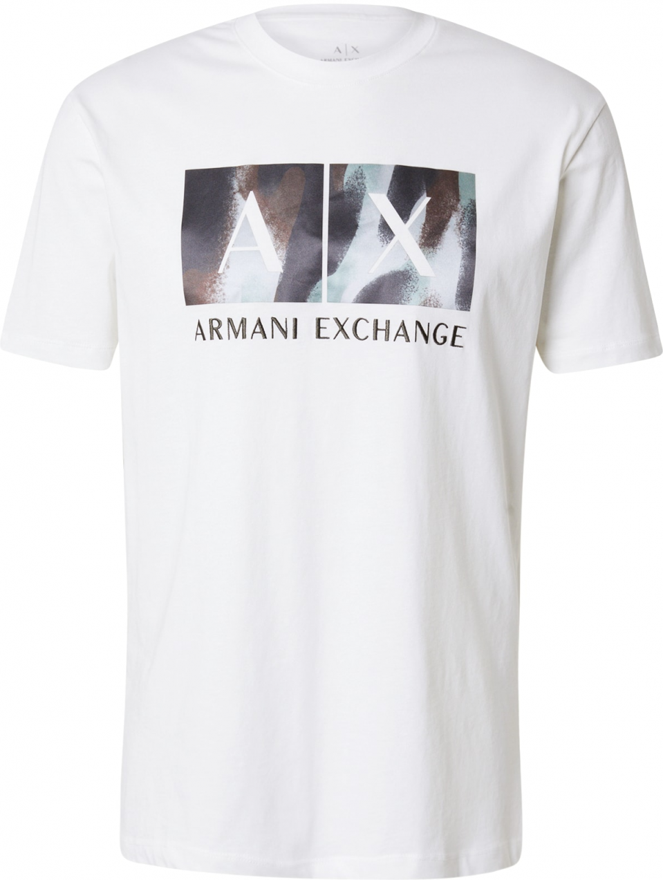 ARMANI EXCHANGE Tričko  hnedá / čierna / biela