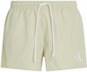 Calvin Klein Swimwear Plavecké šortky  sivobéžová / biela