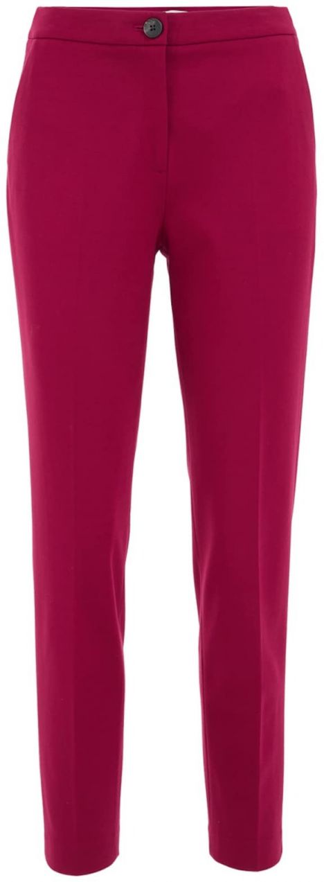 WE Fashion Nohavice s pukmi  čerešňová