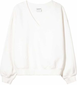 Bershka Mikina  šedobiela