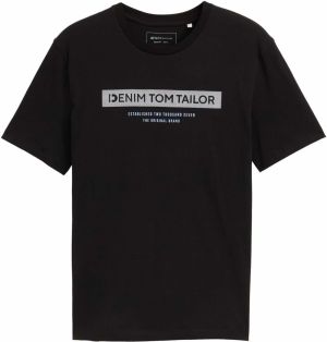 TOM TAILOR DENIM Tričko  čierna / biela
