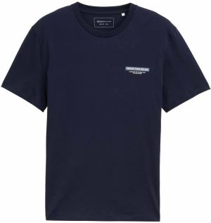 TOM TAILOR DENIM Tričko  tmavomodrá / šedobiela