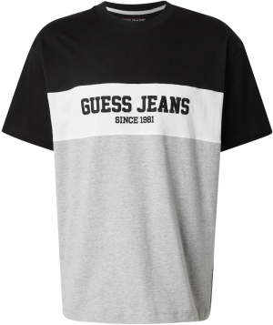 GUESS JEANS Tričko  svetlosivá / čierna / biela