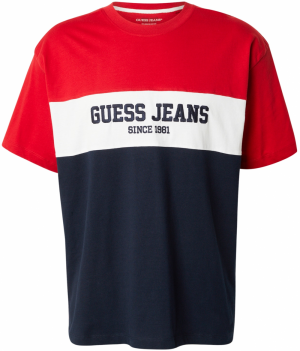 GUESS JEANS Tričko  námornícka modrá / červená / biela