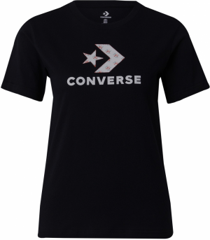 CONVERSE Tričko 'STAR CHEVRON INFILL'  svetlosivá / smaragdová / ružová / čierna