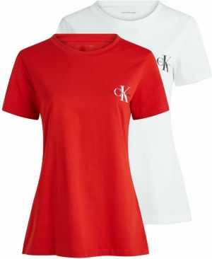 Calvin Klein Jeans Curve Tričko  červená / čierna / šedobiela
