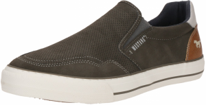 MUSTANG Slip-on obuv  koňaková / svetlosivá / tmavosivá