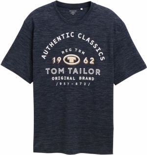TOM TAILOR Men + Tričko  modrá melírovaná / svetložltá / biela