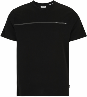 Jack & Jones Plus Tričko 'JCOFUSION'  čierna / biela