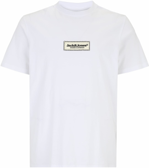 Jack & Jones Plus Tričko 'JORSPLIT'  čierna / biela