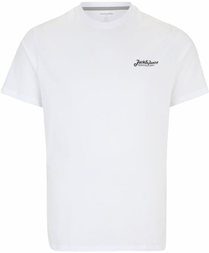 Jack & Jones Plus Tričko 'JJBEAU'  čierna / biela