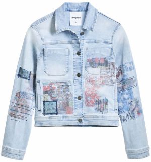 Desigual Prechodná bunda  modrá denim / zmiešané farby
