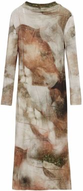 Desigual Šaty  tmelová / sépiová / kapučíno / jedľová