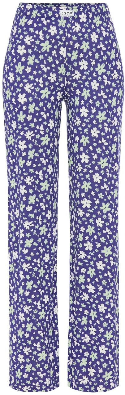 LSCN by LASCANA Pyžamové nohavice  indigo / pastelovo zelená / prírodná biela
