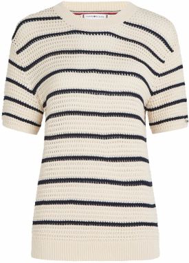 TOMMY HILFIGER Sveter  námornícka modrá / šedobiela
