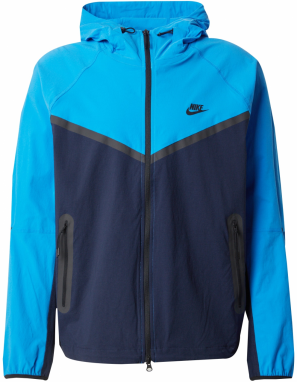 Nike Sportswear Prechodná bunda  námornícka modrá / neónovo modrá / čierna