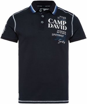 CAMP DAVID Tričko  tmavomodrá / biela