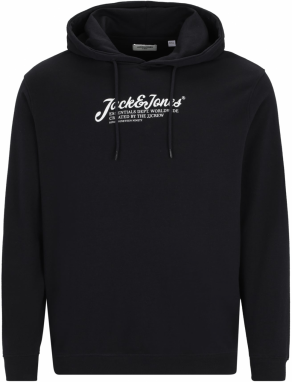 Jack & Jones Plus Mikina 'JJBEAU'  tmavomodrá / biela