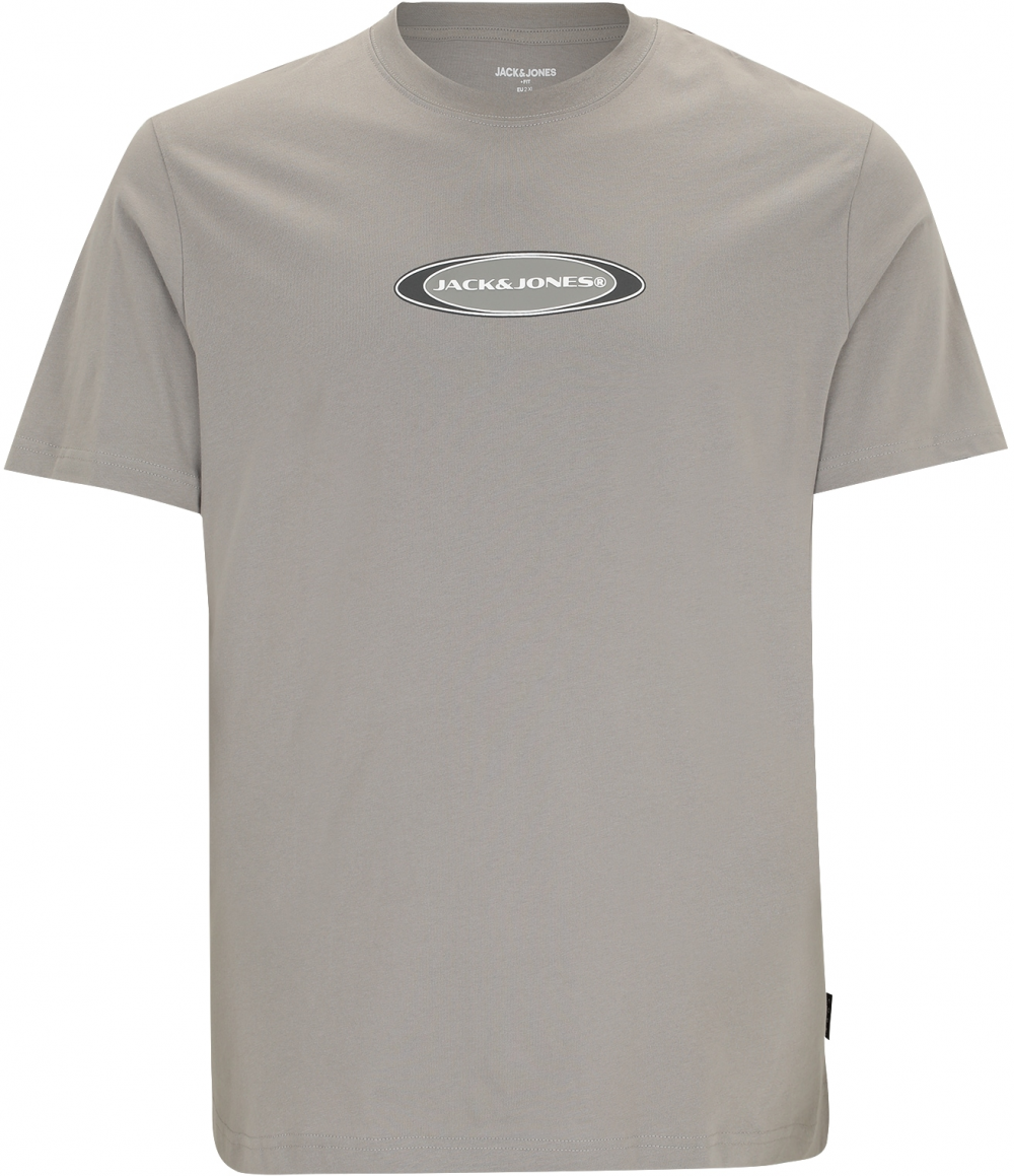 Jack & Jones Plus Tričko 'JCOPACER'  sivá / čierna / biela