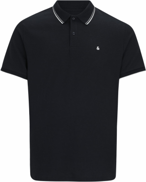 Jack & Jones Plus Tričko 'JJEAUSTIN'  čierna / biela